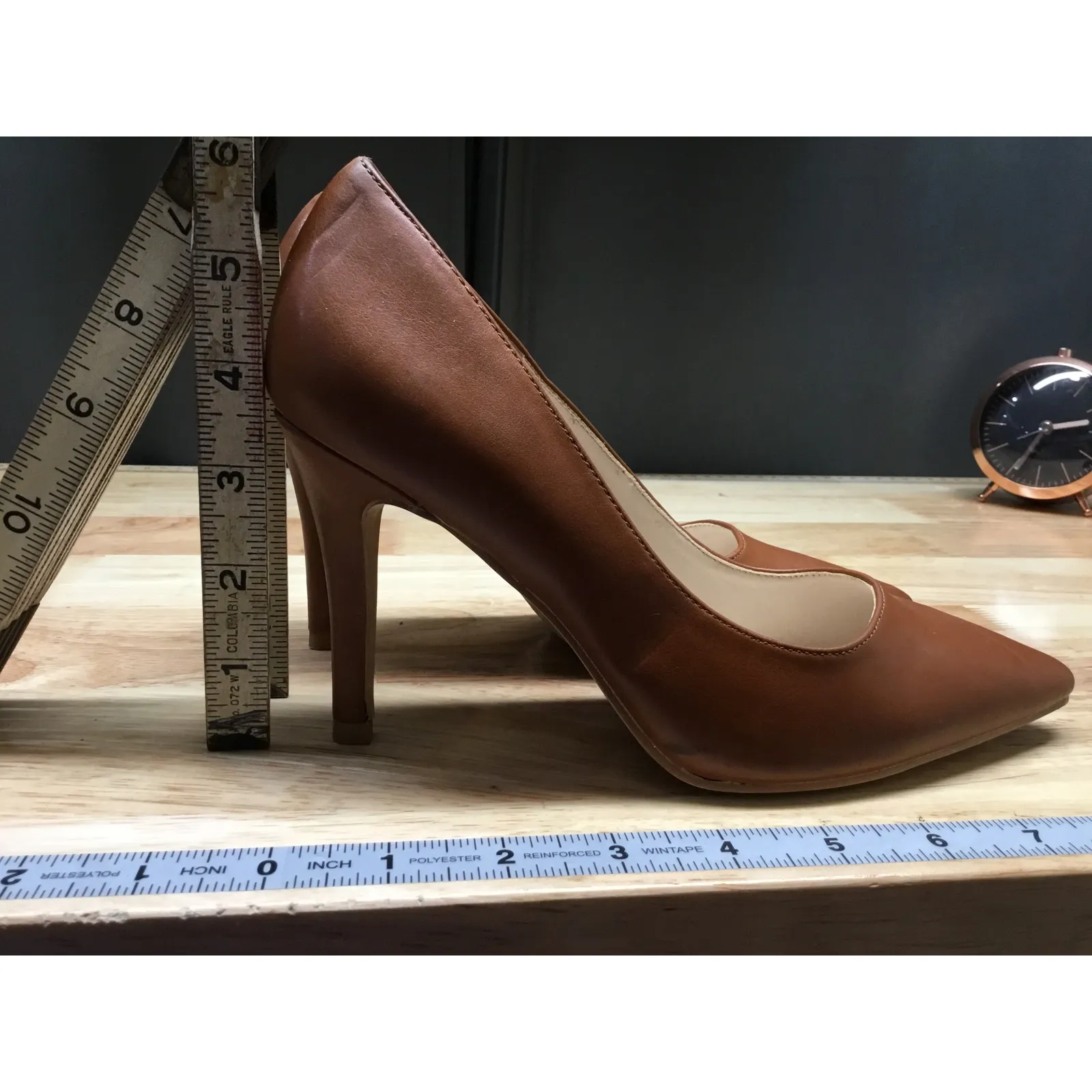 Halston Women's 6 Brown Vegan Leather Slip - Image 3