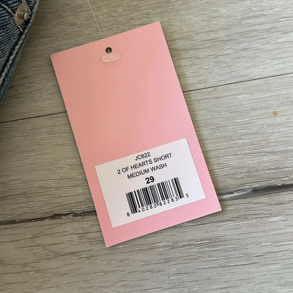 Juicy Couture 2 of Hearts Denim Shorts Medium Wash 29 NWT - Image 9