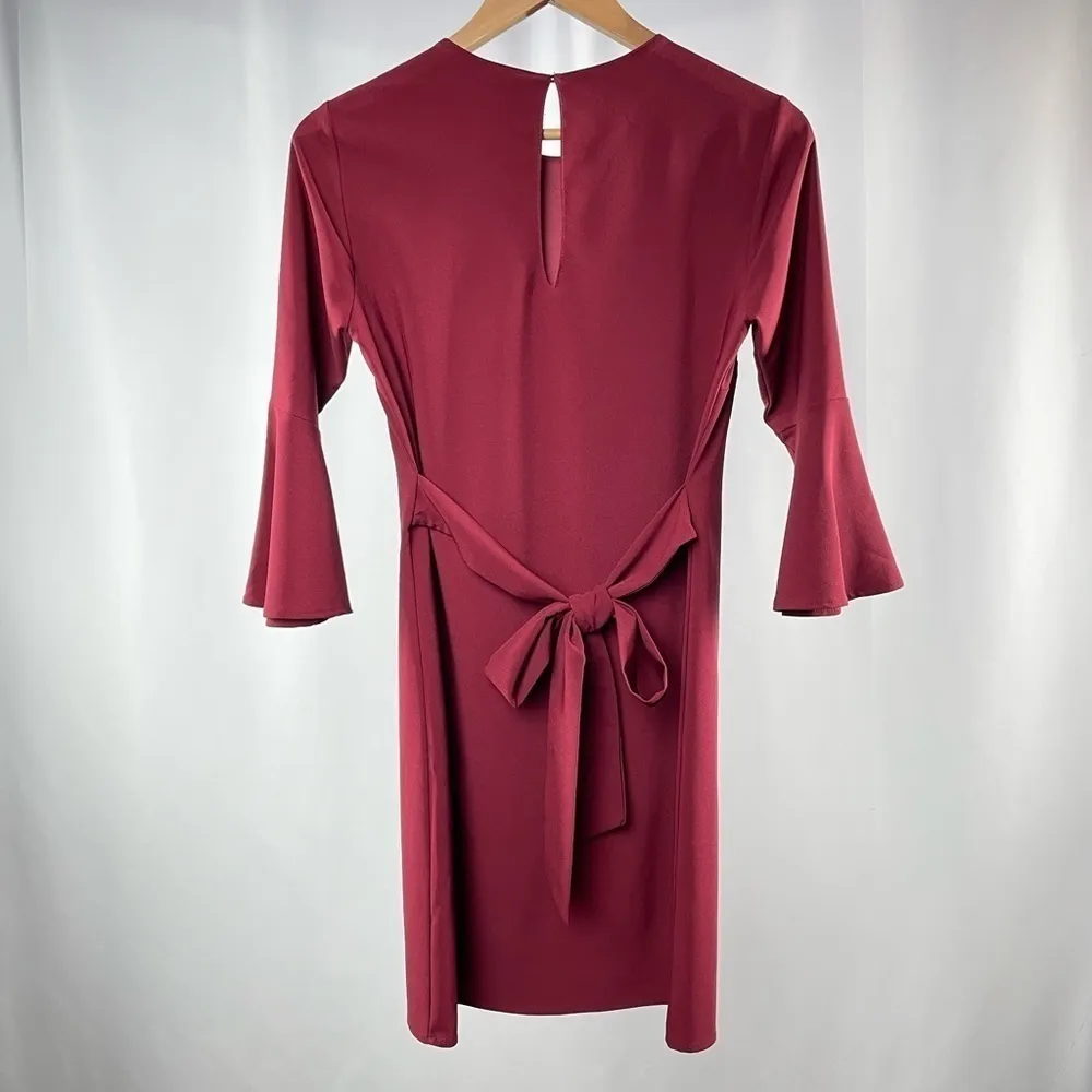 Lulus Last Love Song Tie-Waist Dress in‎ Burgundy Size Small - Image 8