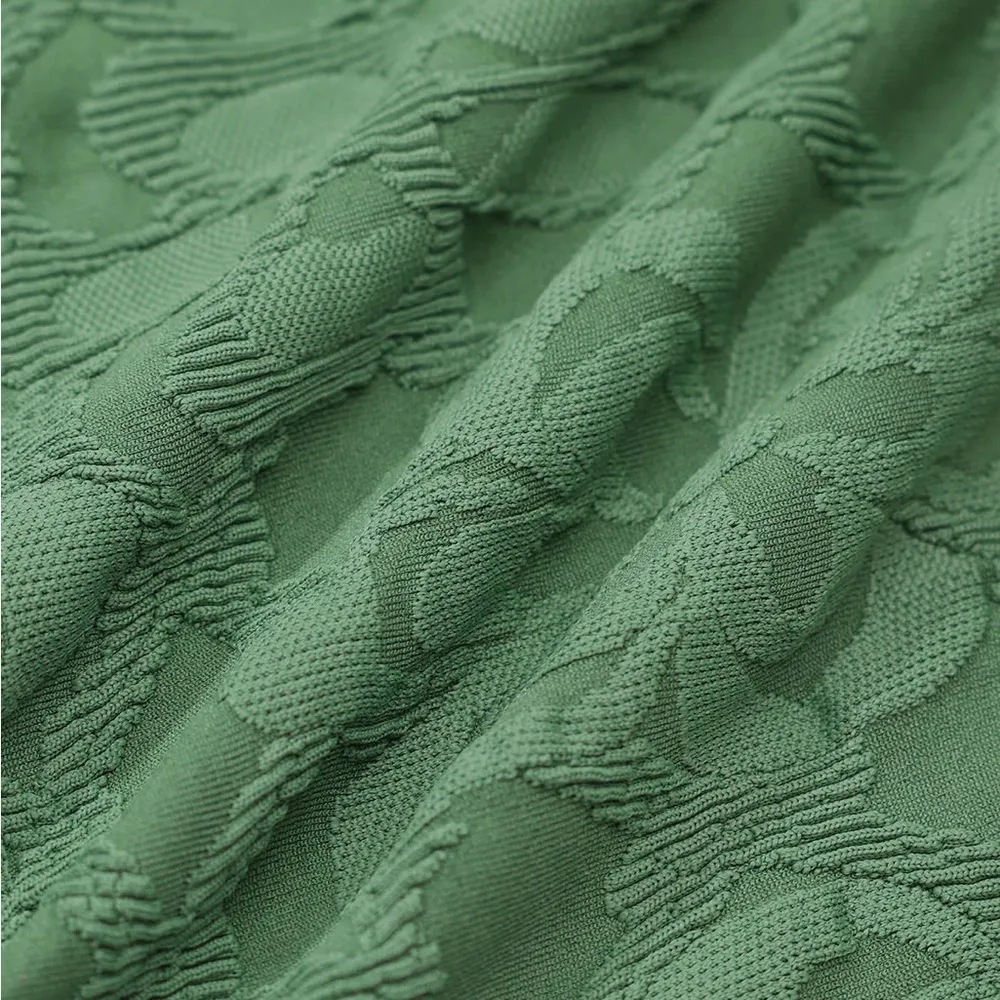 BERLOOK Dark Green Contrast Jacquard Bikini bottom ONLY 32 Size XS - Image 9