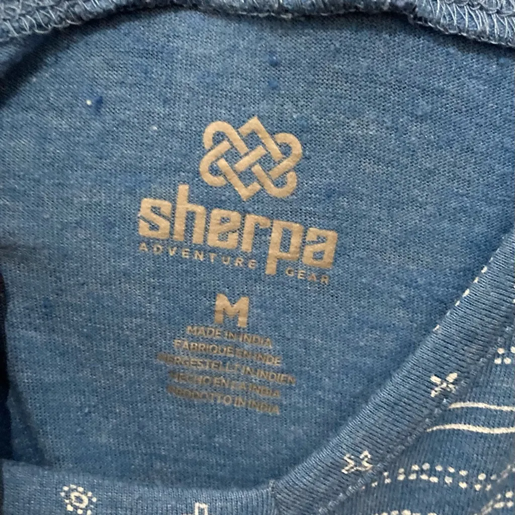 Sherpa Organic Sleeveless Patterned Top M Medium Blue - Image 4