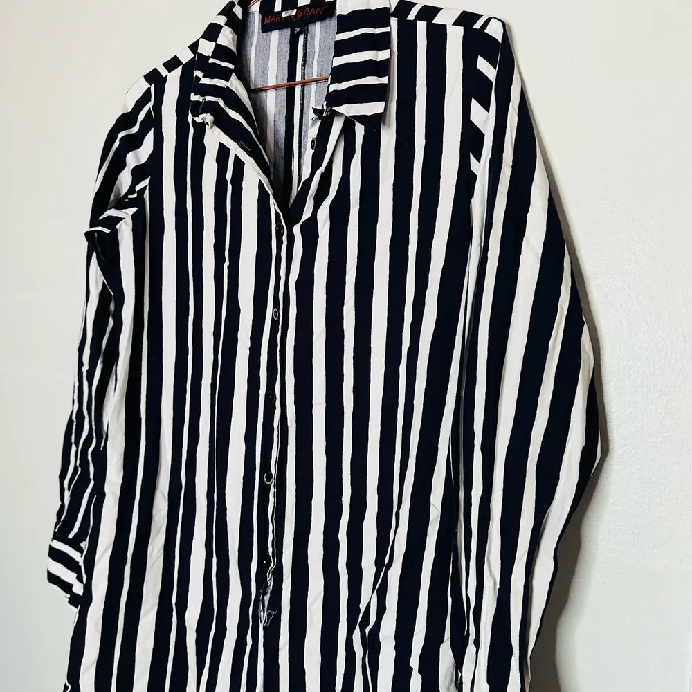 Martin Grant Women's Navy White Striped Cotton Longsleeve Romper Size 38 - Image 12