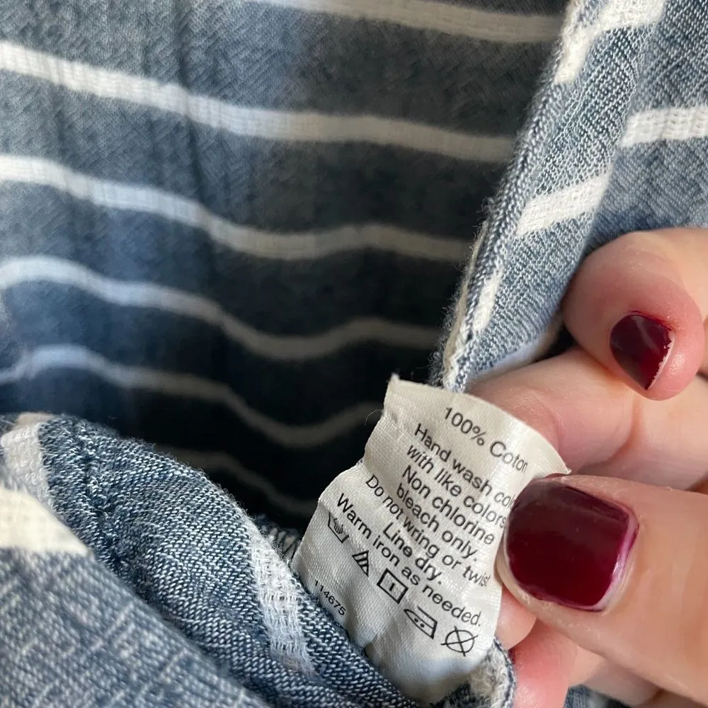 Madewell Bondi Cover Up Sleeveless Blue Striped Gauze Jumpsuit - Image 5