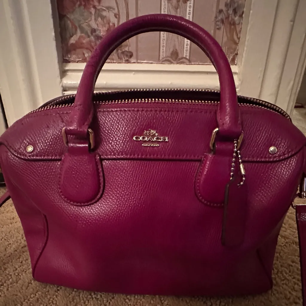 Vintage Coach Pebbled Leather Satchel – Fuchsia Pink – Crossbody/Top Handle Bag - Image 7