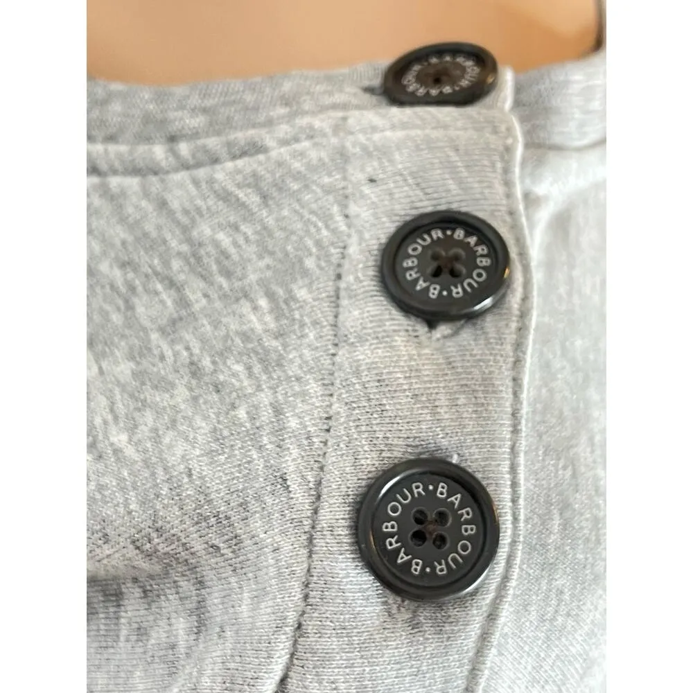 Barbour Poole Overlayer crewneck sweatshirt light gray size 10 NWT - Image 6