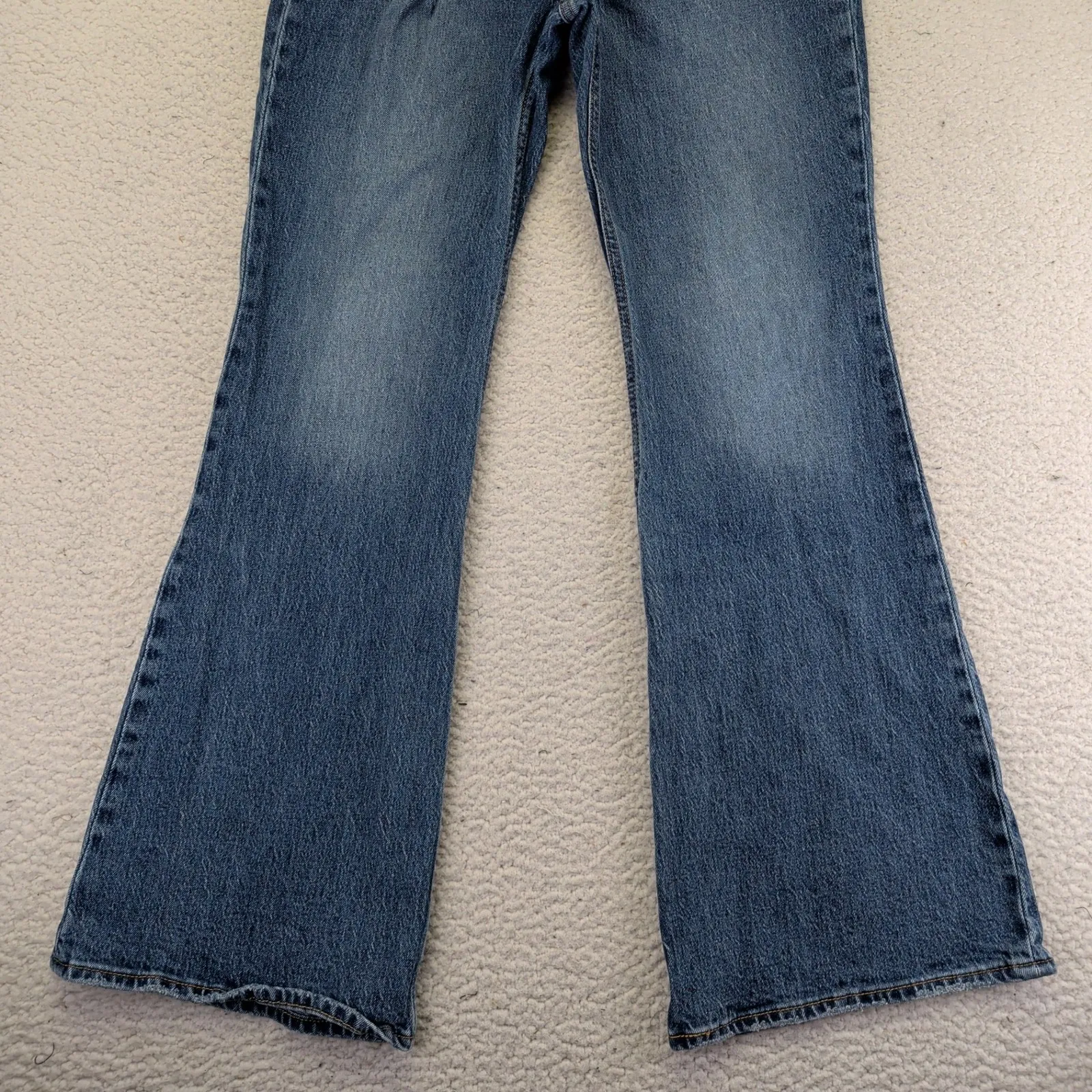 Levi's 70s High Flare Jeans Womens 29 Blue Denim Distressed Wide Leg Bell Bottom - Image 4