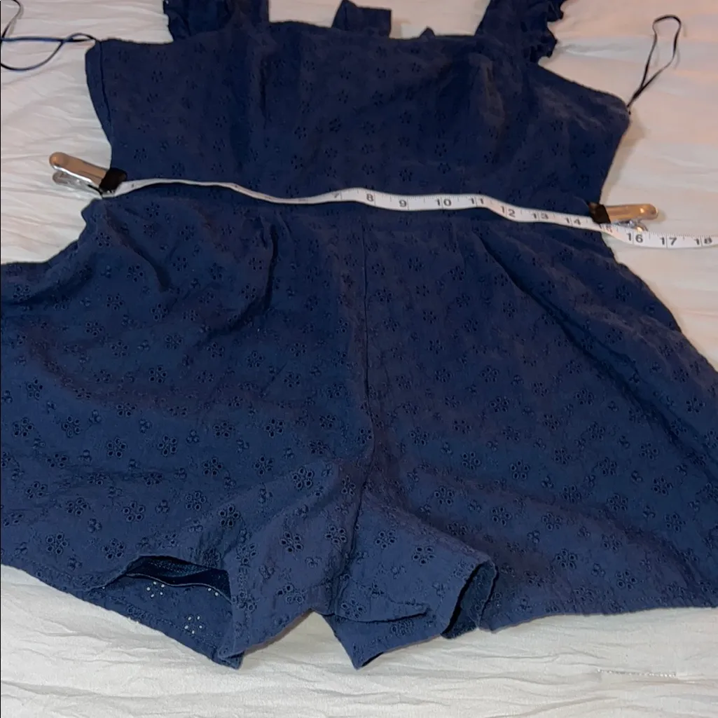 MI AMI BY FRANCESCA BLUE CASUAL SPRING SUMMER BEACH RESORT ROMPER ‎ Size Large - Image 8