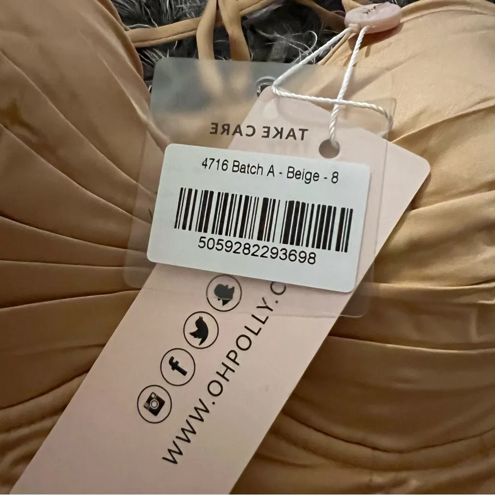 oh polly Pleated Bust Corset Mini Dress In Beige size 4 - Image 4