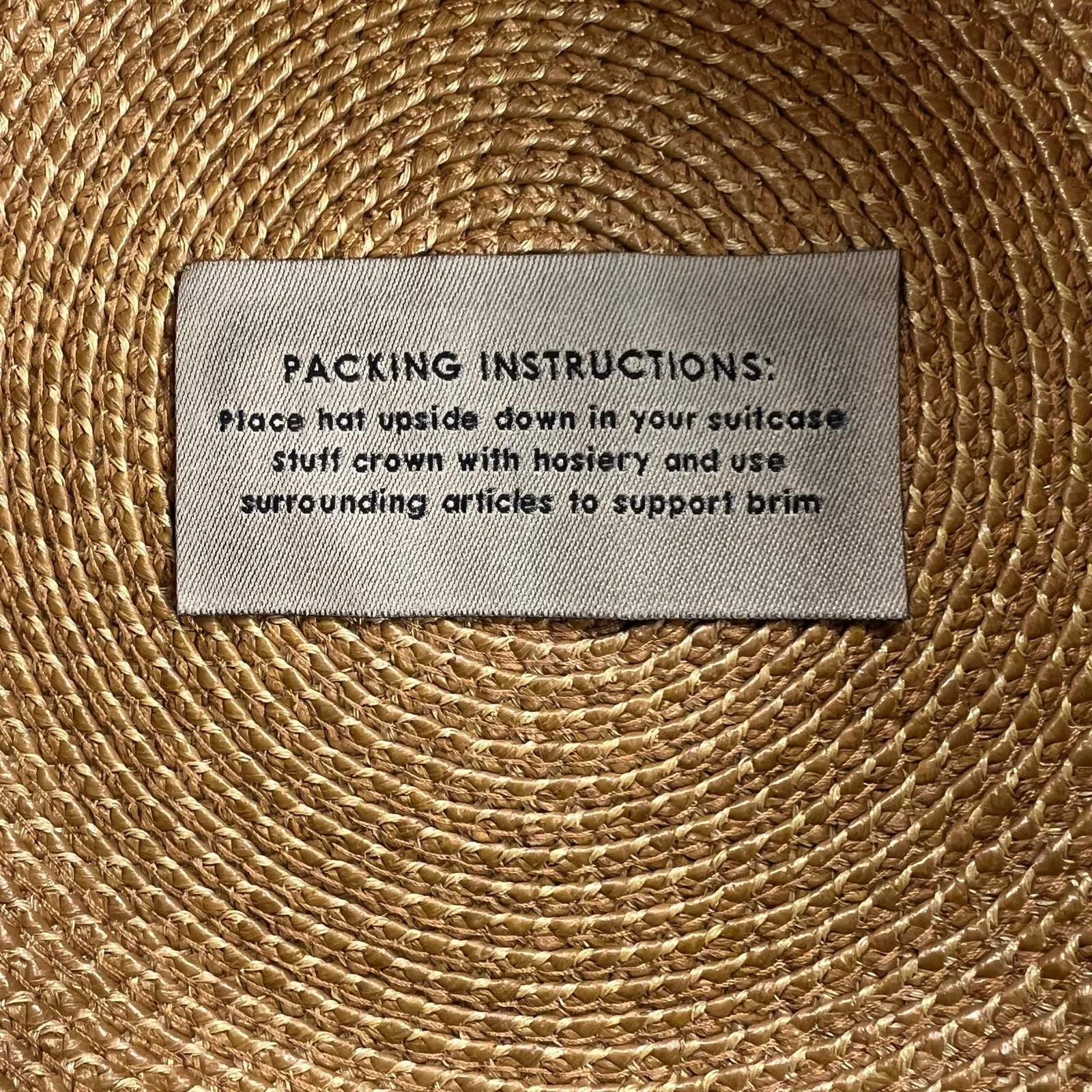 Eric Javits Classic Bucket/Cloche Hybrid Woven Raffia Sun Hat Wide Brim Camel Tan - Image 9