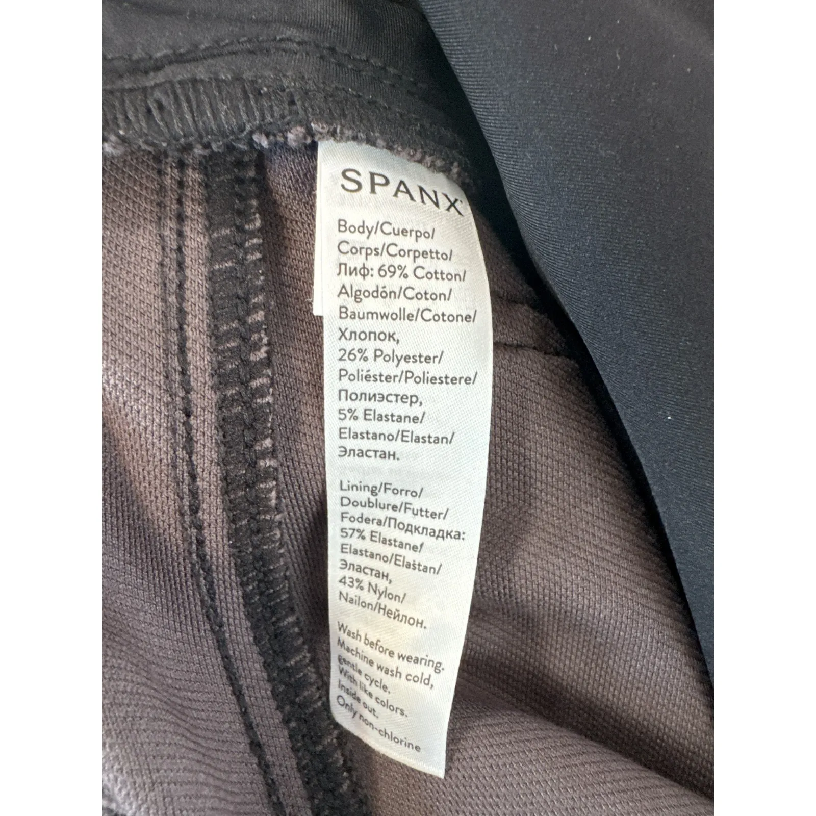 SPANX Jean-ish Ankle Leggings Jeggings Houndstooth Gray Black Shaping M NWT - Image 9