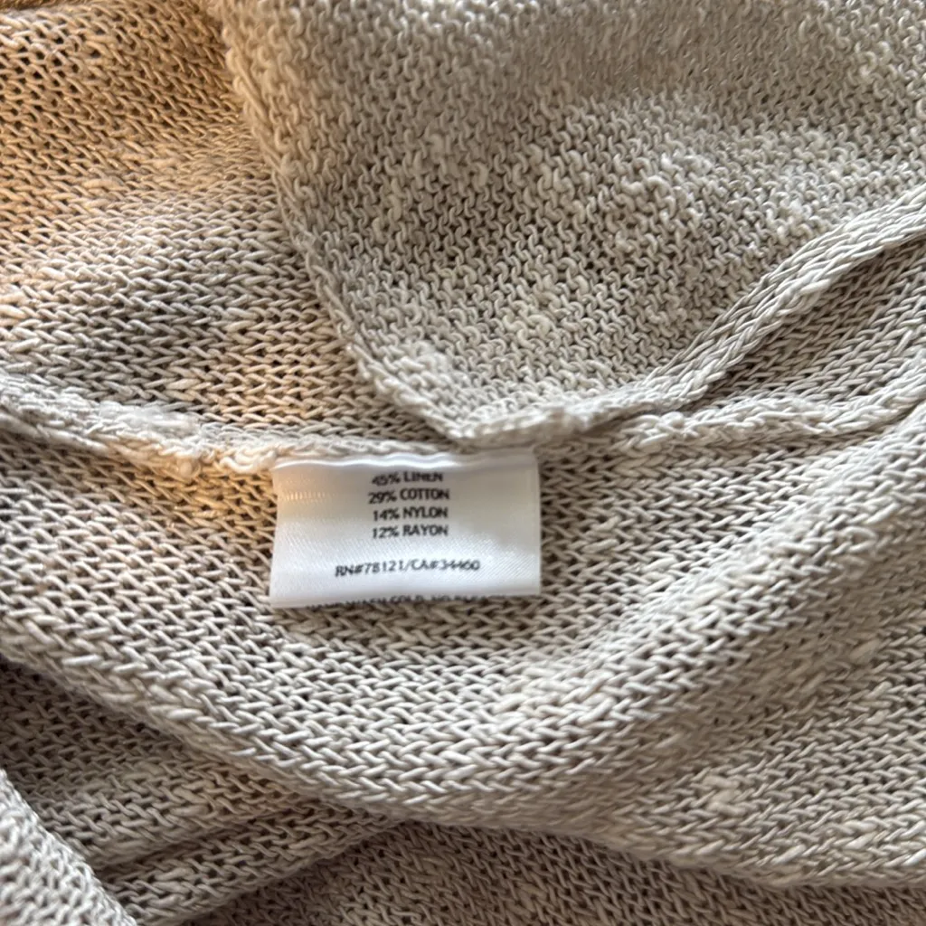 Eileen Fisher Linen Cotton Blend Summer Lightweight Crewneck Sweater Top, S - Image 5