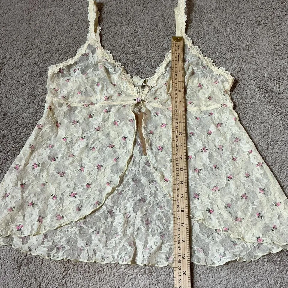 NWT SKIMS Stretch Lace Babydoll Stretch Butter Rosebud Print XL Cottagecore - Image 5