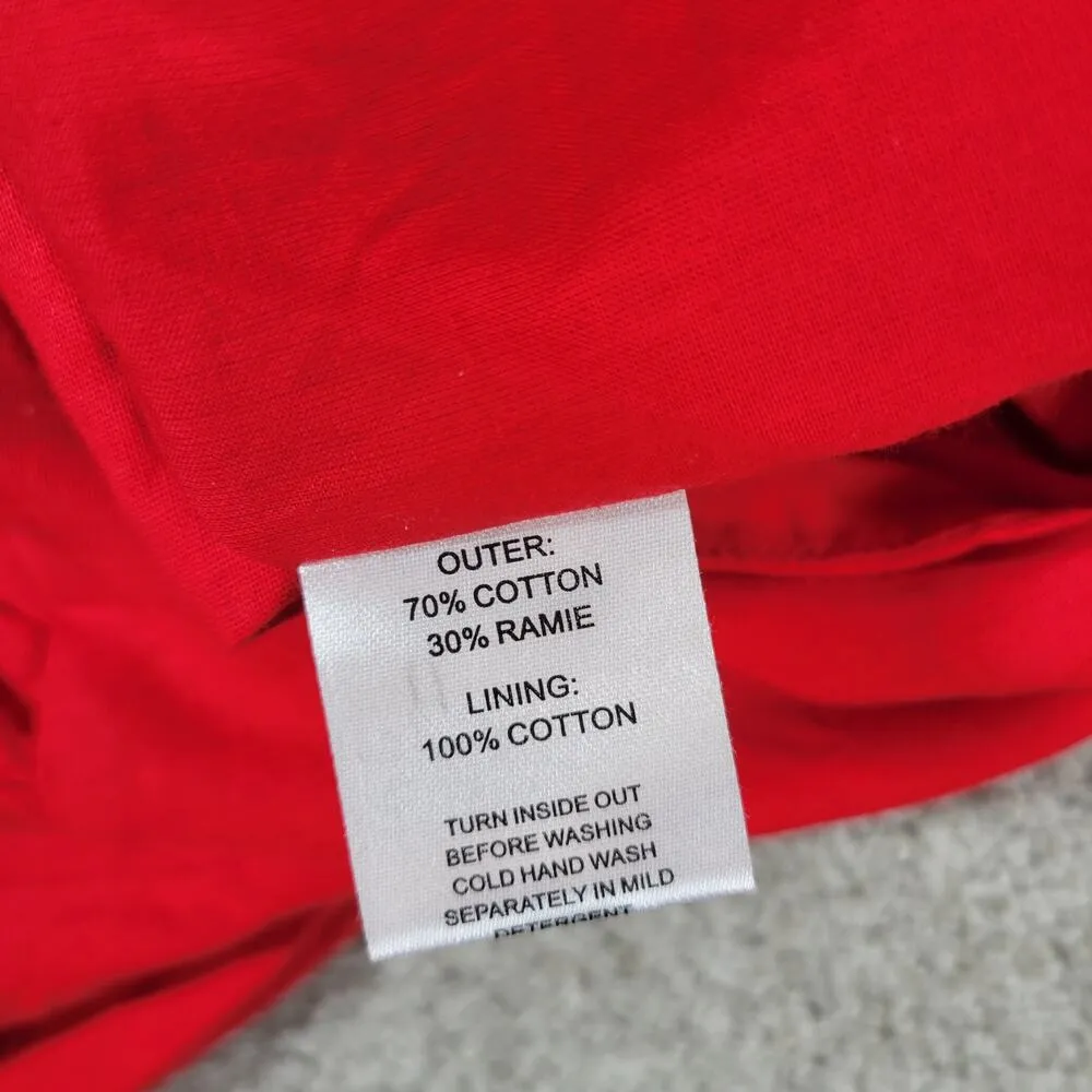 White Fox Cutout Ring Dress Womens L Red Sleeveless Mini Fit & Flare Ruffle Hem - Image 6