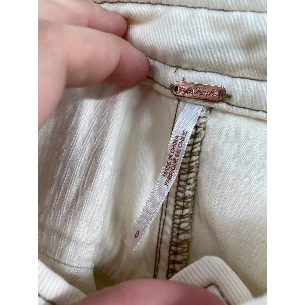 Free People Misty Road Wide Leg Cotton Pants in Ecru White Size 0 - Image 48