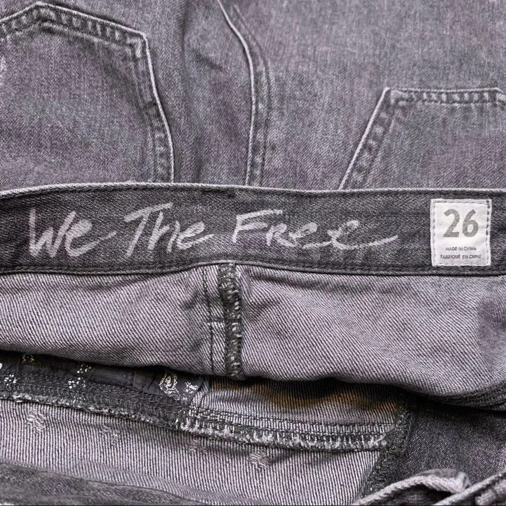 Women's Free People We The Free Sanded Black Side Car Denim Mini Skirt - Image 6