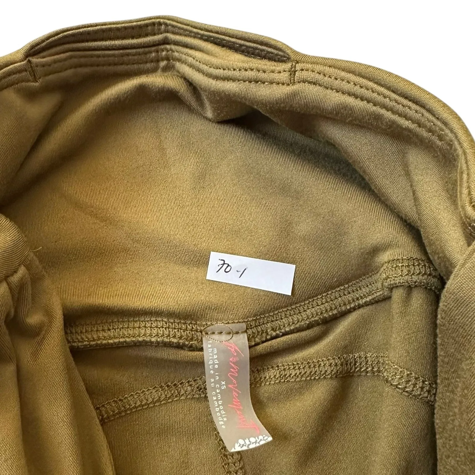 Free People Greenish Yellow Mid Rise Leggings Women's Size XS | 70-1 - Image 4