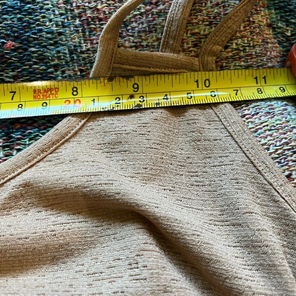 SHEIN Tan Light Pink Ruched Bodycon Mini Dress SZ S Y2K Sleeveless Sundress - Image 9