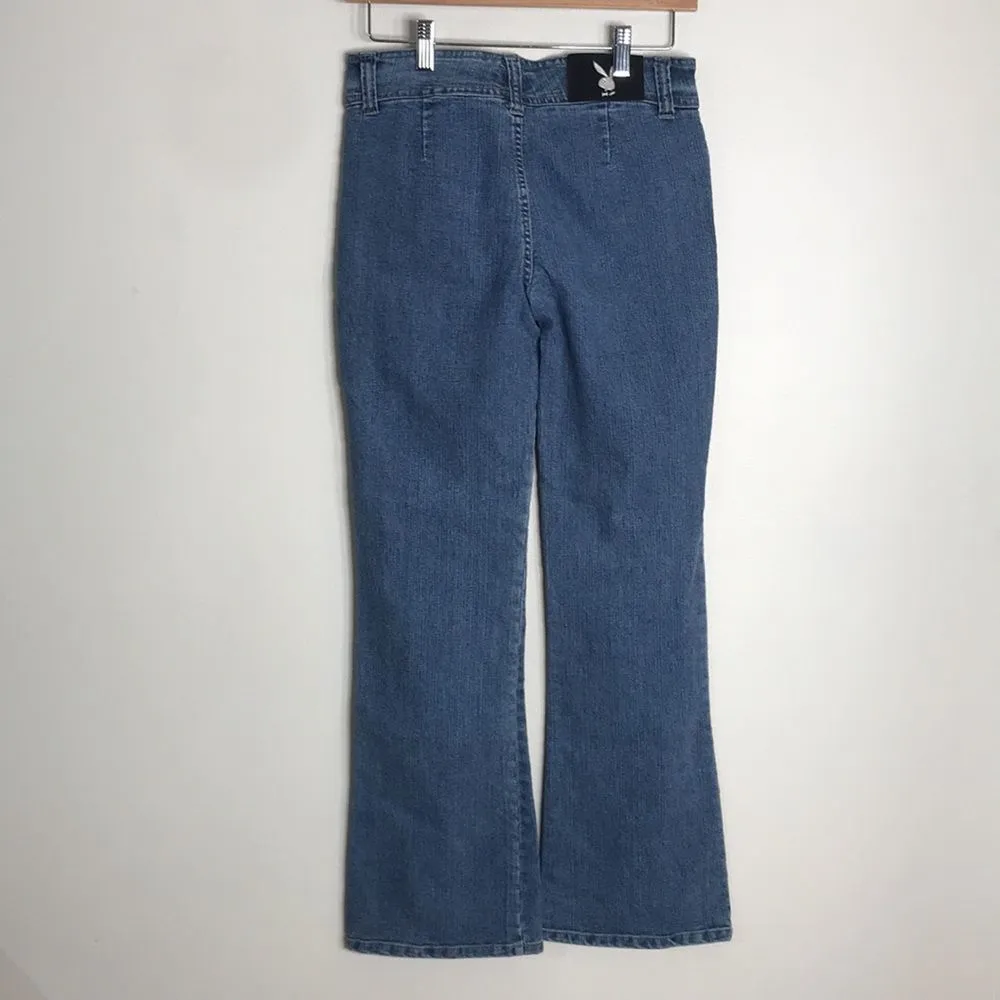 Vtg playboy 90s ladies bootcut low rise denim jeans size 5 - Image 2
