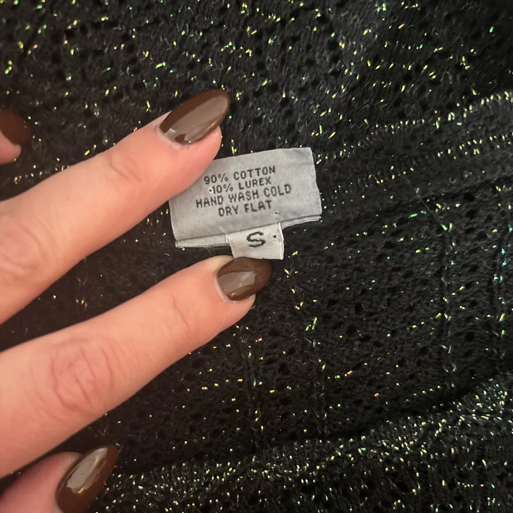 CP Shades Sausalito Crochet Obsidian Top Size Small Chic Sparkle Minimalist - Image 4