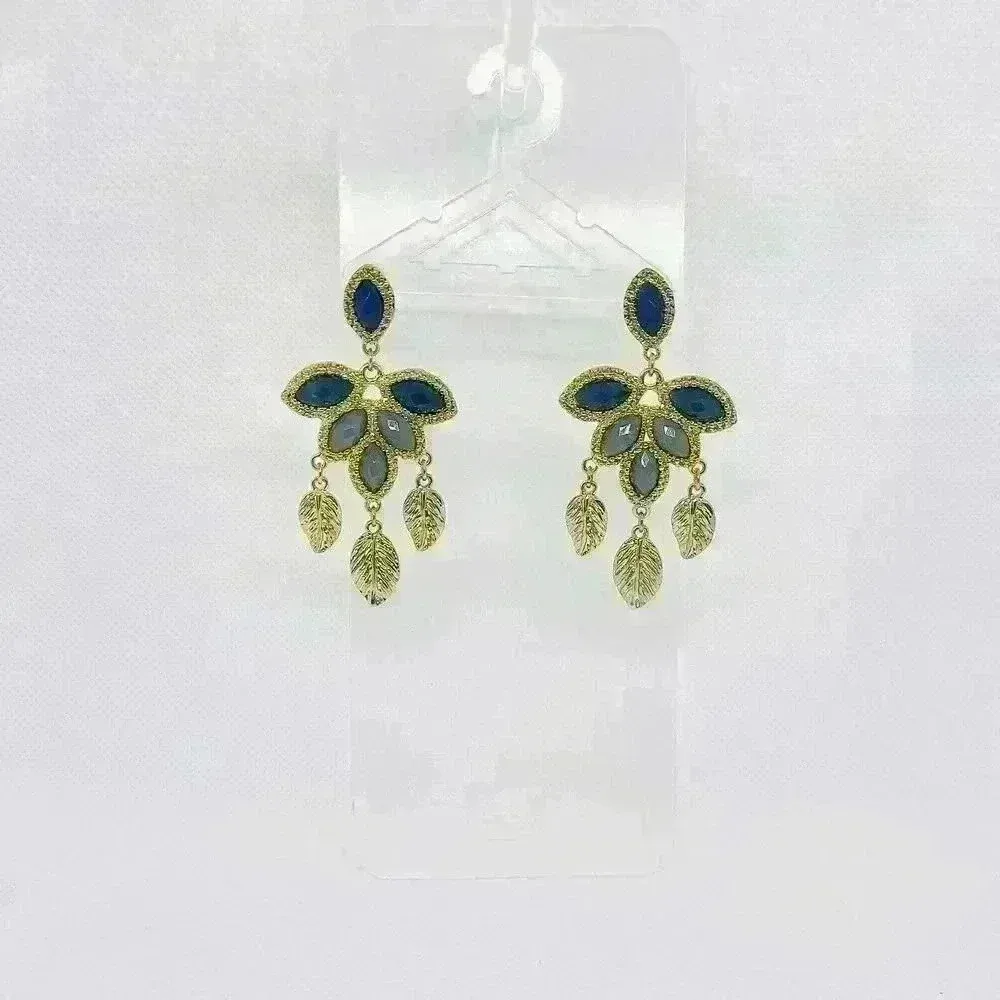 Dashing Dangling Statement Earrings in shades of Blue - Image 4