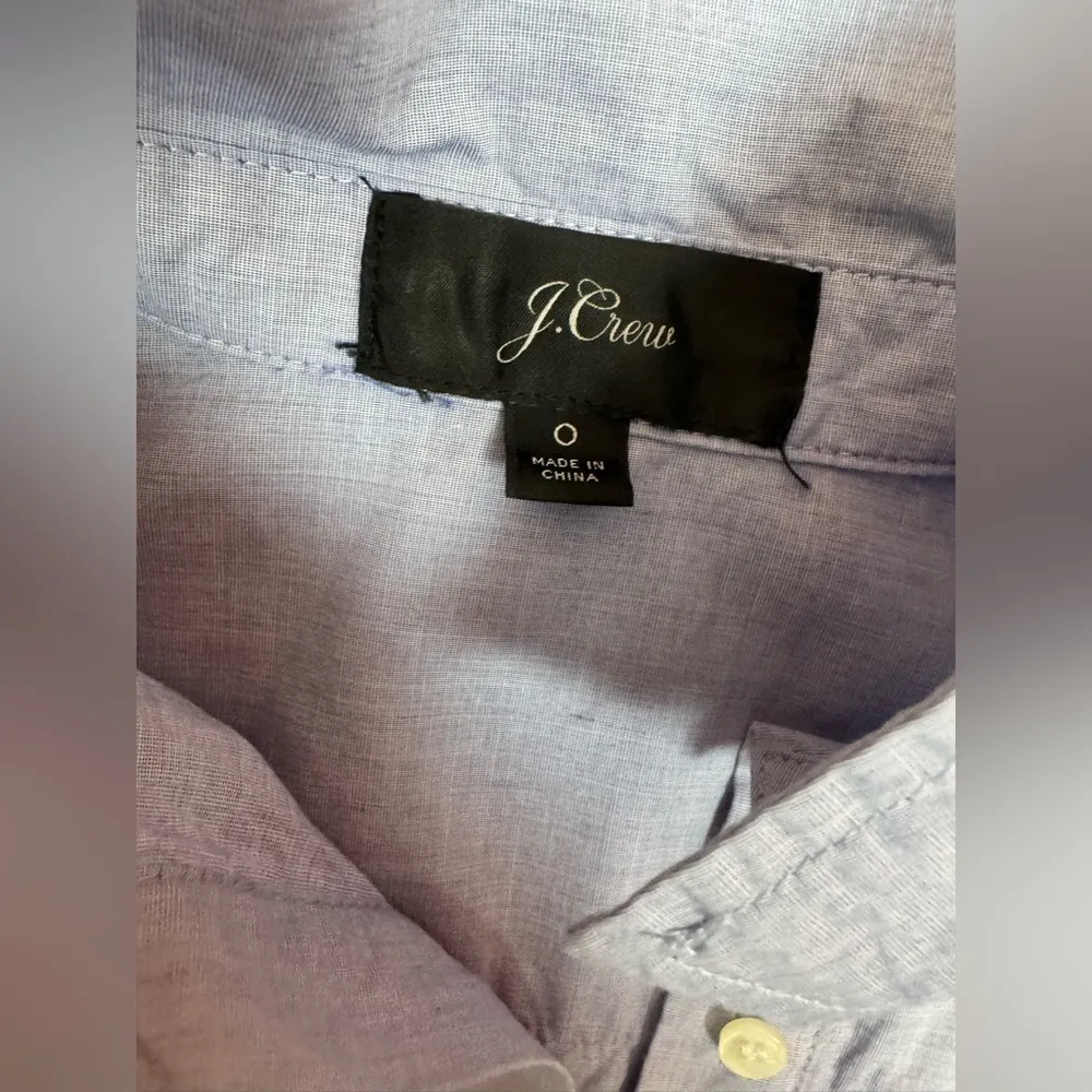 J.Crew Tie Waist Shirt Dress in Peri End-on-End Cotton Button Down Dress 0. E91 - Image 13