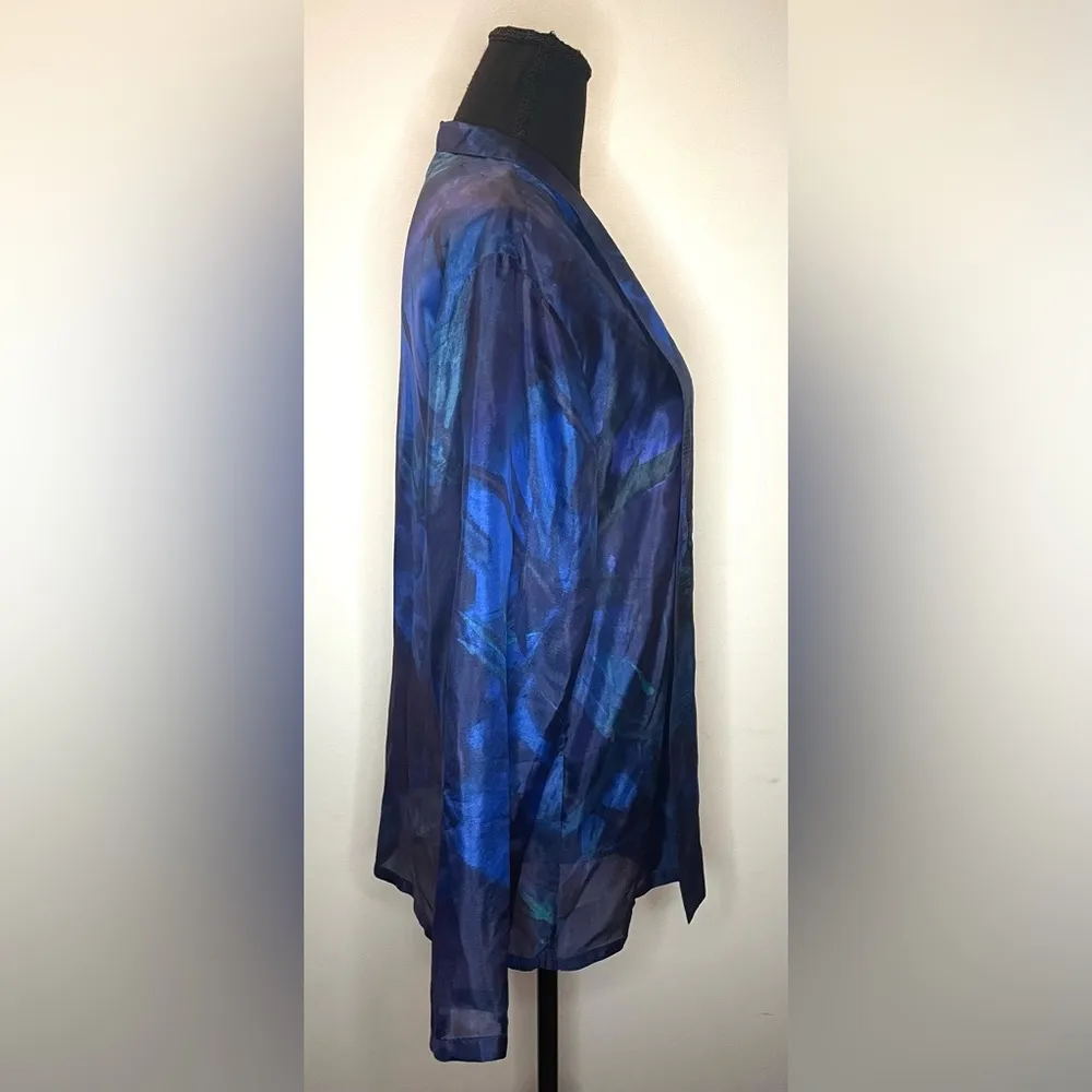 Chico's- Blue floral Cover-up for Women Size 2 - Image 2