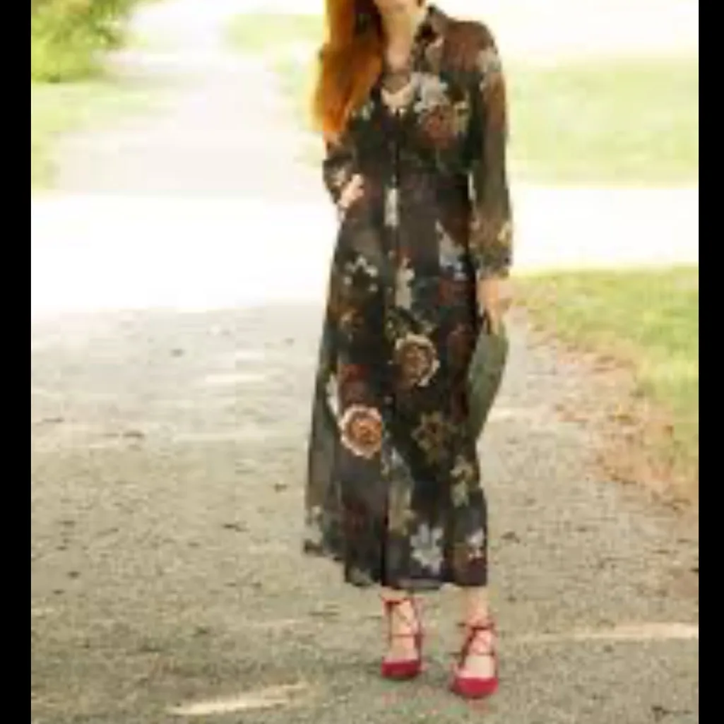 Soft Surroundings PM Floral Sheer
Duster & Slip Dress 2pc Set Style
3B06Maxi NWT - Image 2