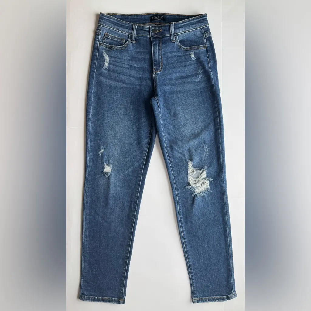 Judy Blue Women's Walk This City Slim Fit Distressed Ankle Jeans Size 7/28 - Image 3