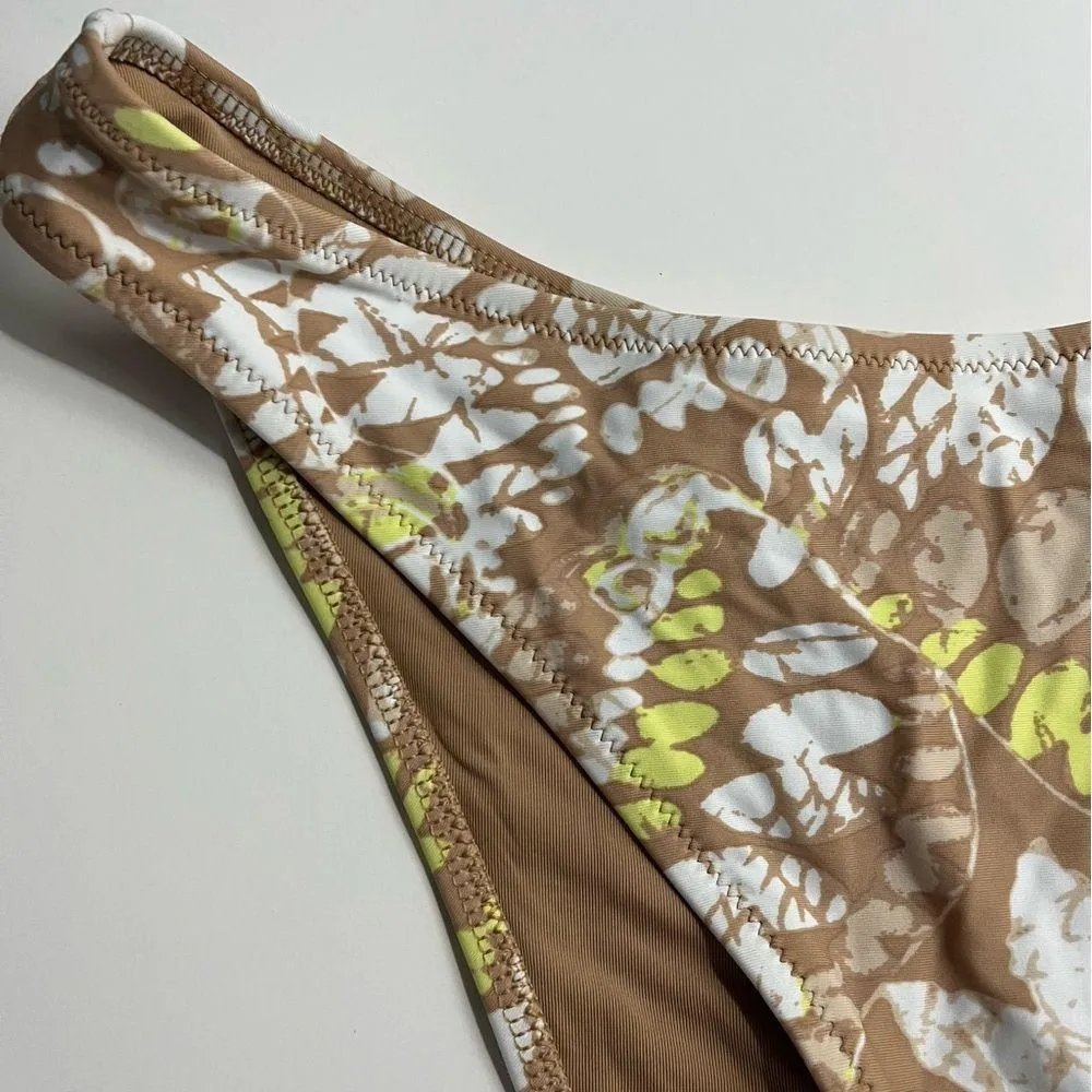 Aerie • NWT Tan Yellow White Pattern Cheekiest High Rise Floral Bikini Bottom - Image 6