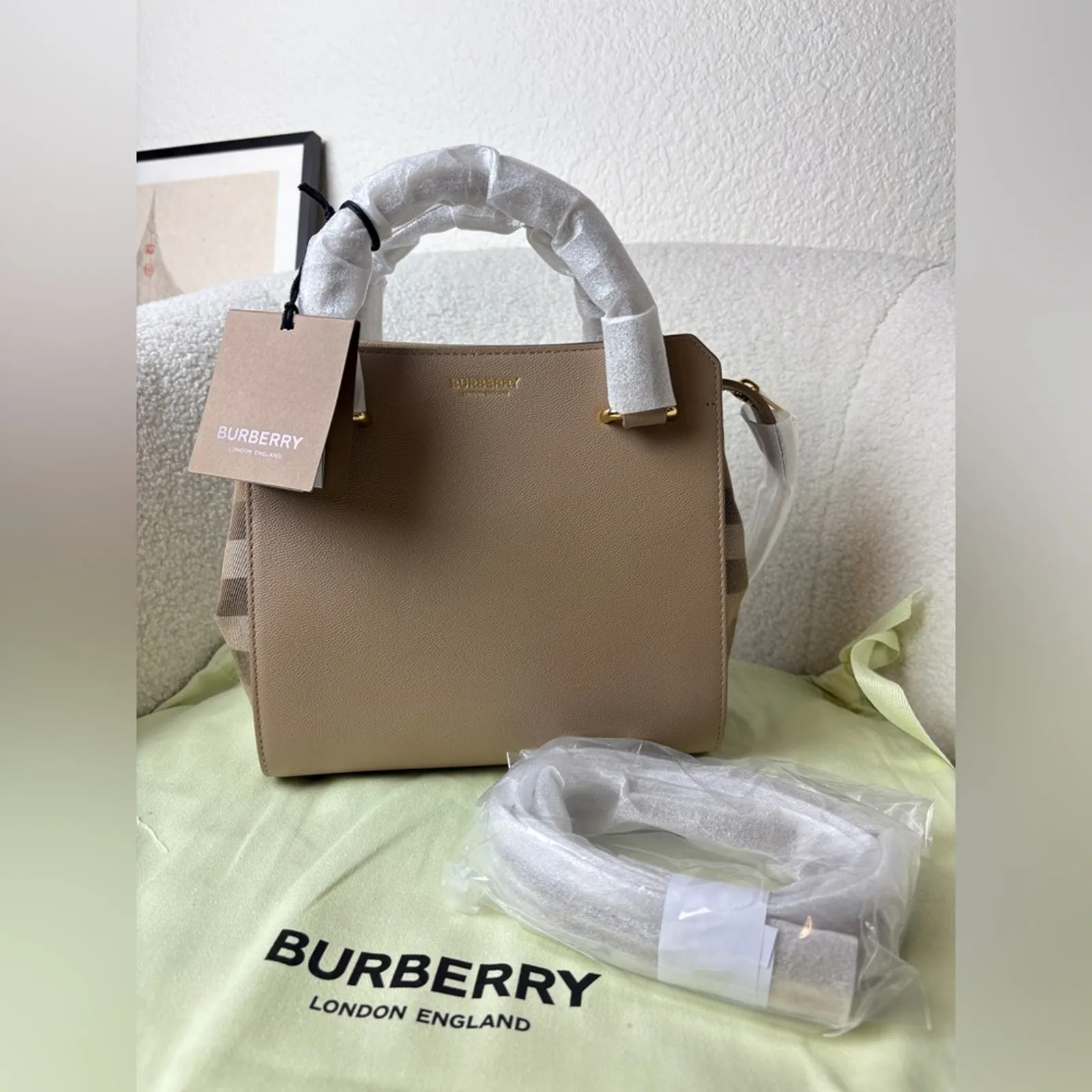 Burberry Tan Satchel Bag - Image 2