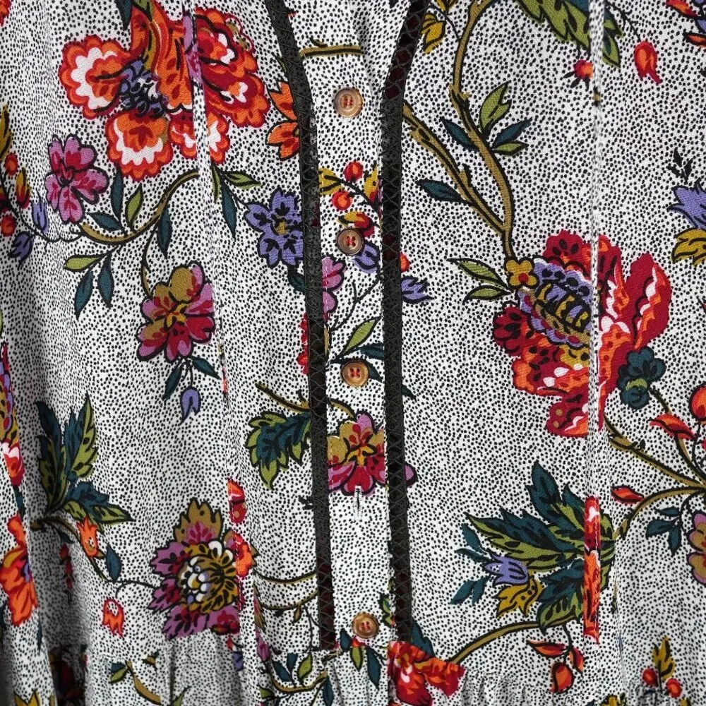 MAEVE ANTHROPOLOGIE Janie Flounced Floral Peasant Boho Cottage Blouse Size‎ 2 - Image 12