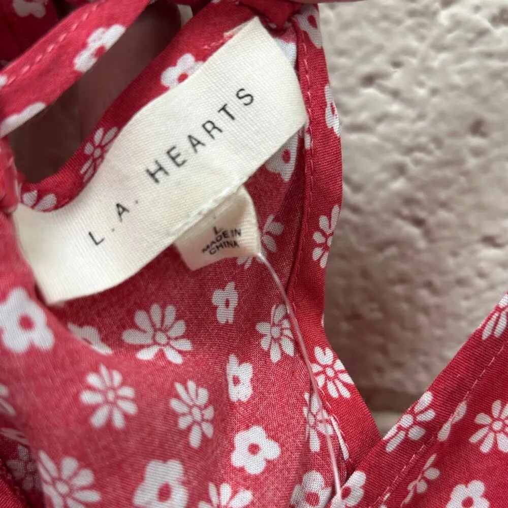 Pac Sun LA Hearts Red Floral Tank size L NWT Size L - Image 3