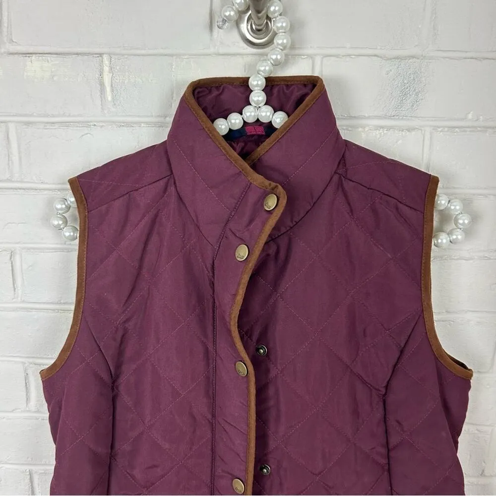 G.H.Bass & Co. Maroon Quilted Snap Button Vest Size XS Red - Image 3