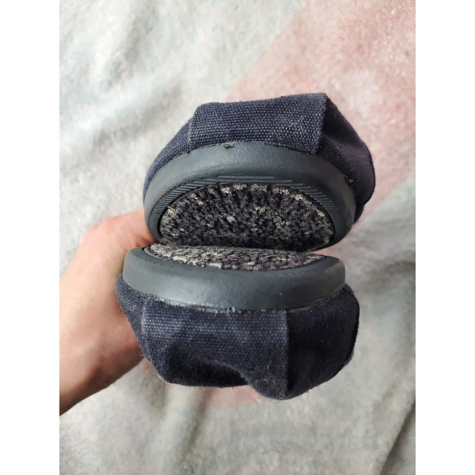 Skechers Shoe Women 8.5 Bobs Peace Love Plush Canvas Slip-on Comfort Black - Image 13