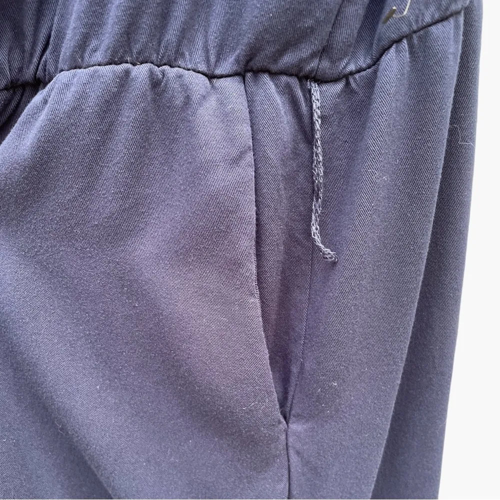 Eloquii Wide Leg Sleeveless V Neck Jumpsuit Plus Size Navy Blue One Piece Sz 22 - Image 9