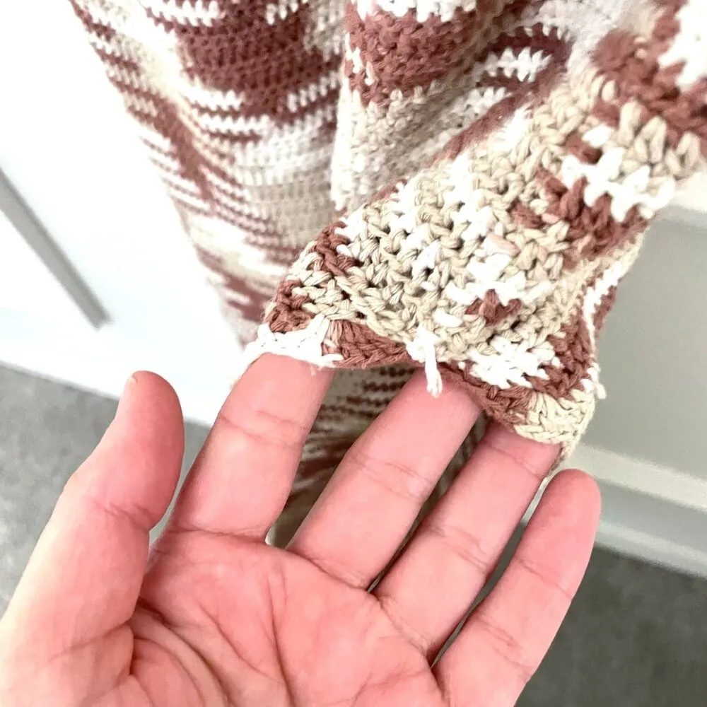 Lusana Keira Knitted Dress Crochet Mocha US Size 2 Brown - Image 7