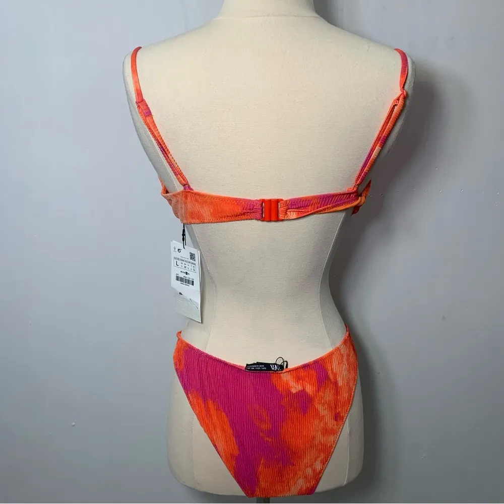 ZARA NWT bikini orange tie dye size L - Image 9