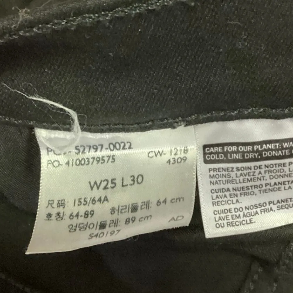 Levi's Black 720 High Rise Super Skinny Stretch Ankle Pants Denim Jeans Size 25 - Image 6