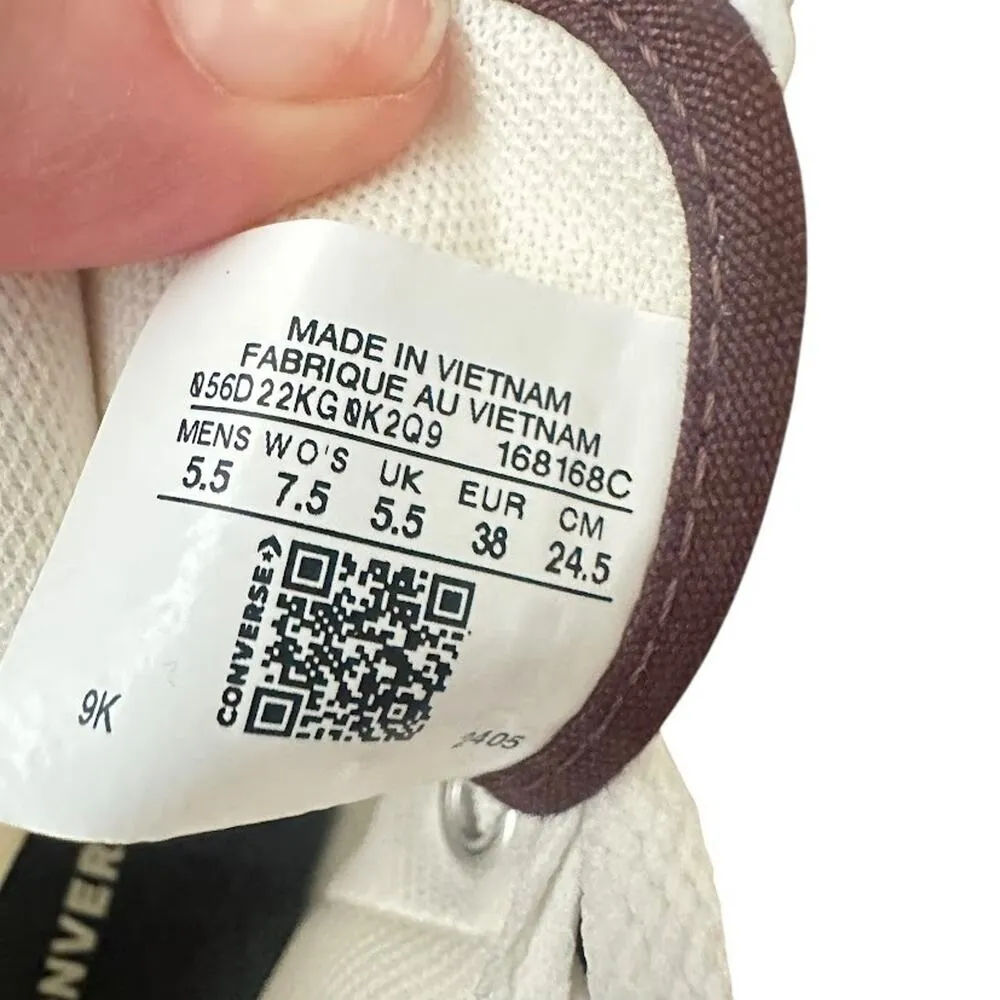 Converse By You High Top Shoe Sneaker Womens 7.5 White Brown Wellness Club - Image 6