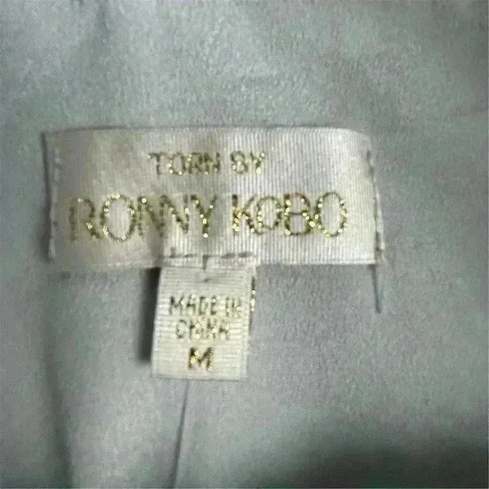 Torn by Ronny Kobo Women's Silver Metallic Mini Skirt Size M Party - Image 5