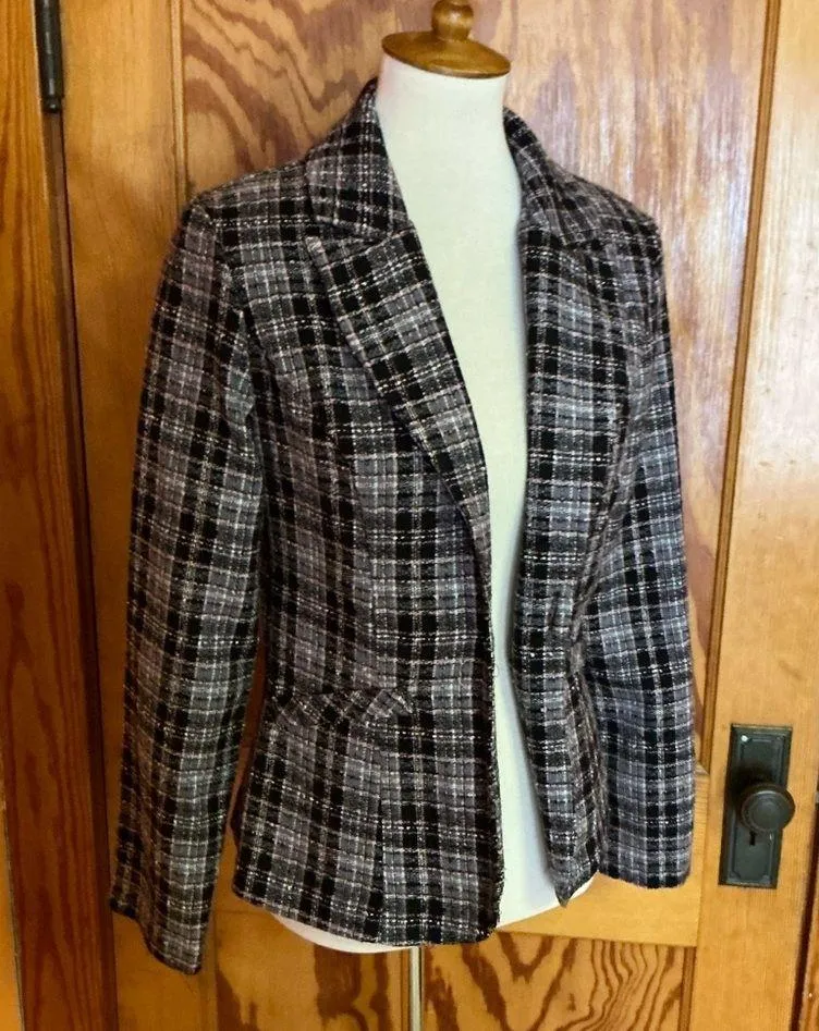 Vtg Y2K plaid blazer Black Size undefined - Image 8