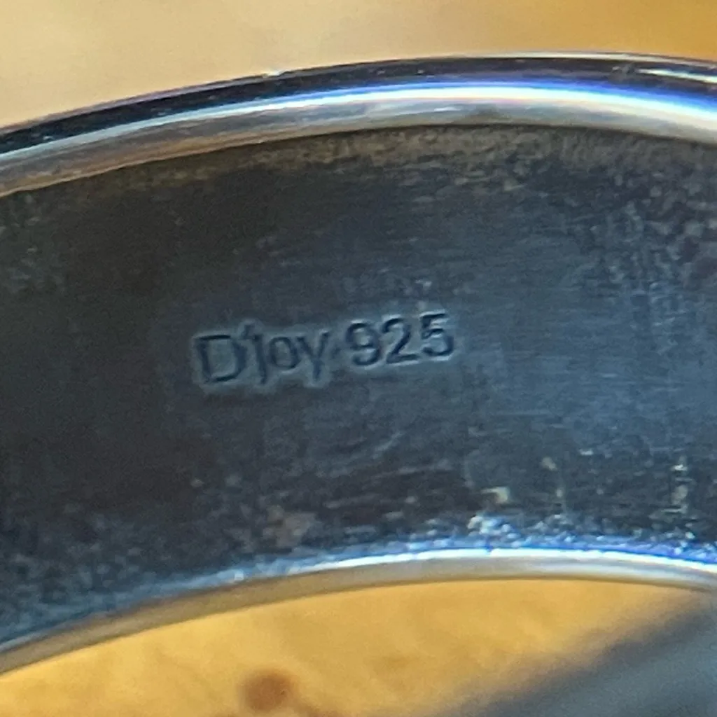 White Buffalo Turquoise Sterling Silver Cactus Ring Size 9 - Image 6