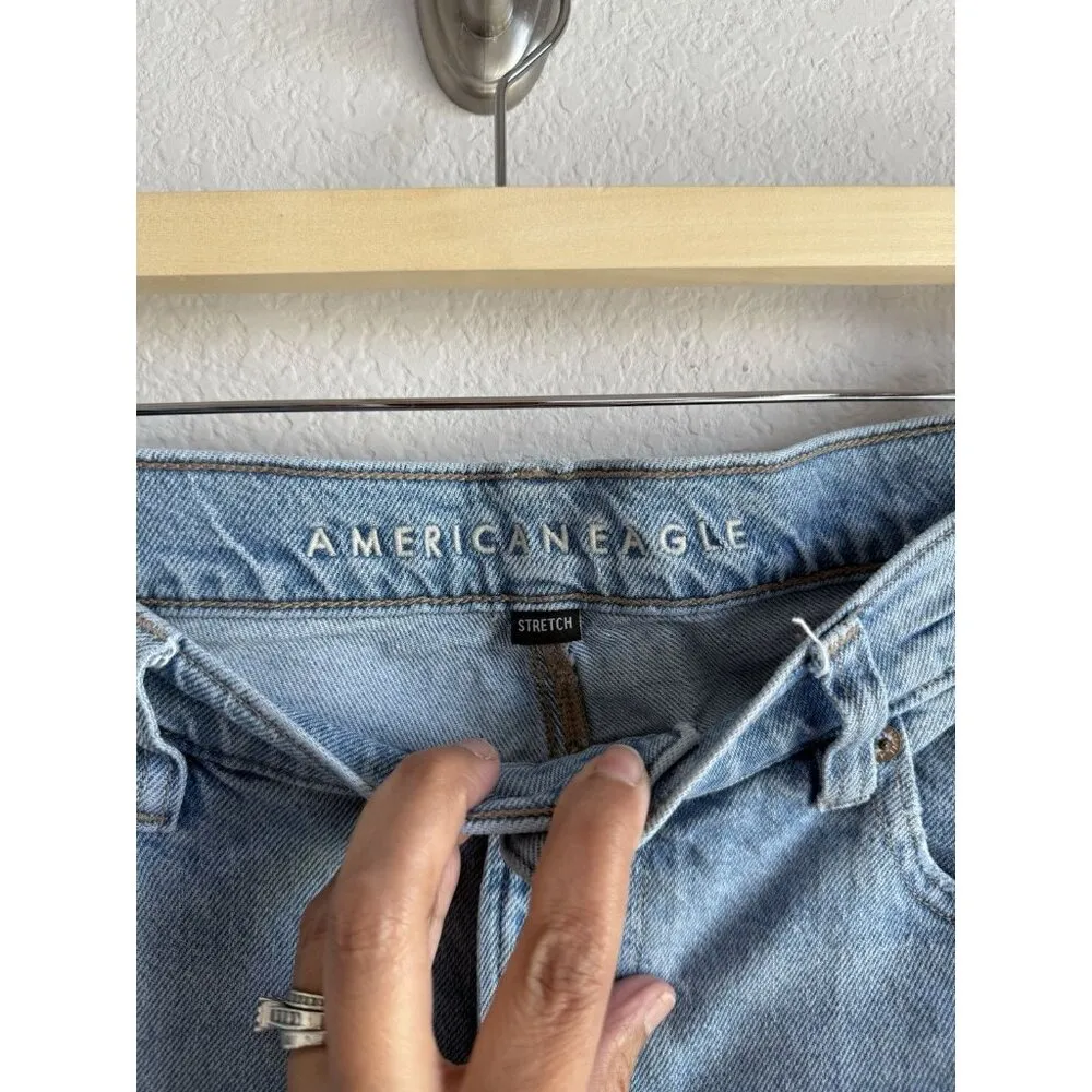 American Eagle Jeans Women's 12 90s Low Rise Skinny Kick Stretch Denim Raw Hem‎ - Image 11