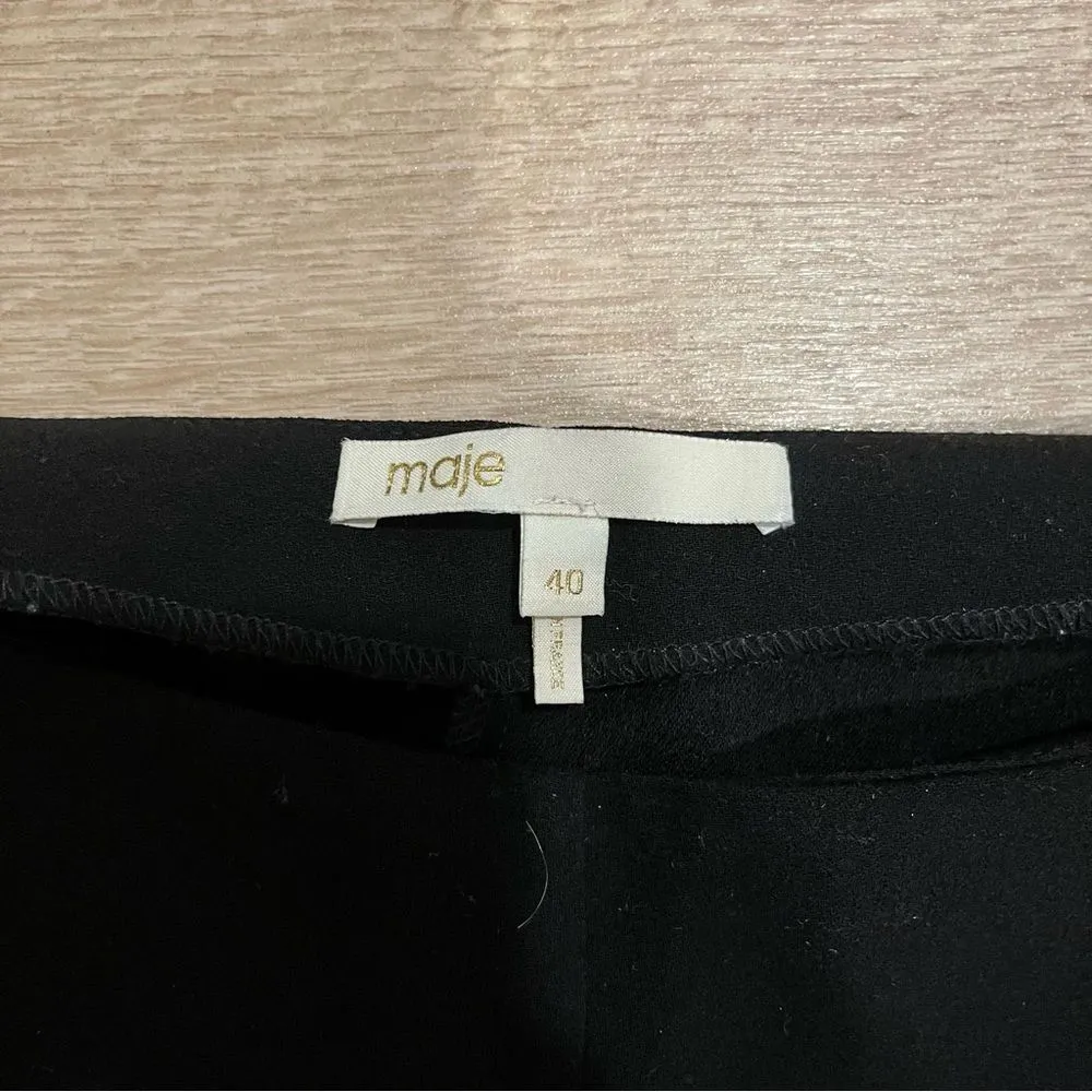 Maje Black Straight Wide Leg Bootcut Acetate Professional Dress Pants Size 40/L - Image 3