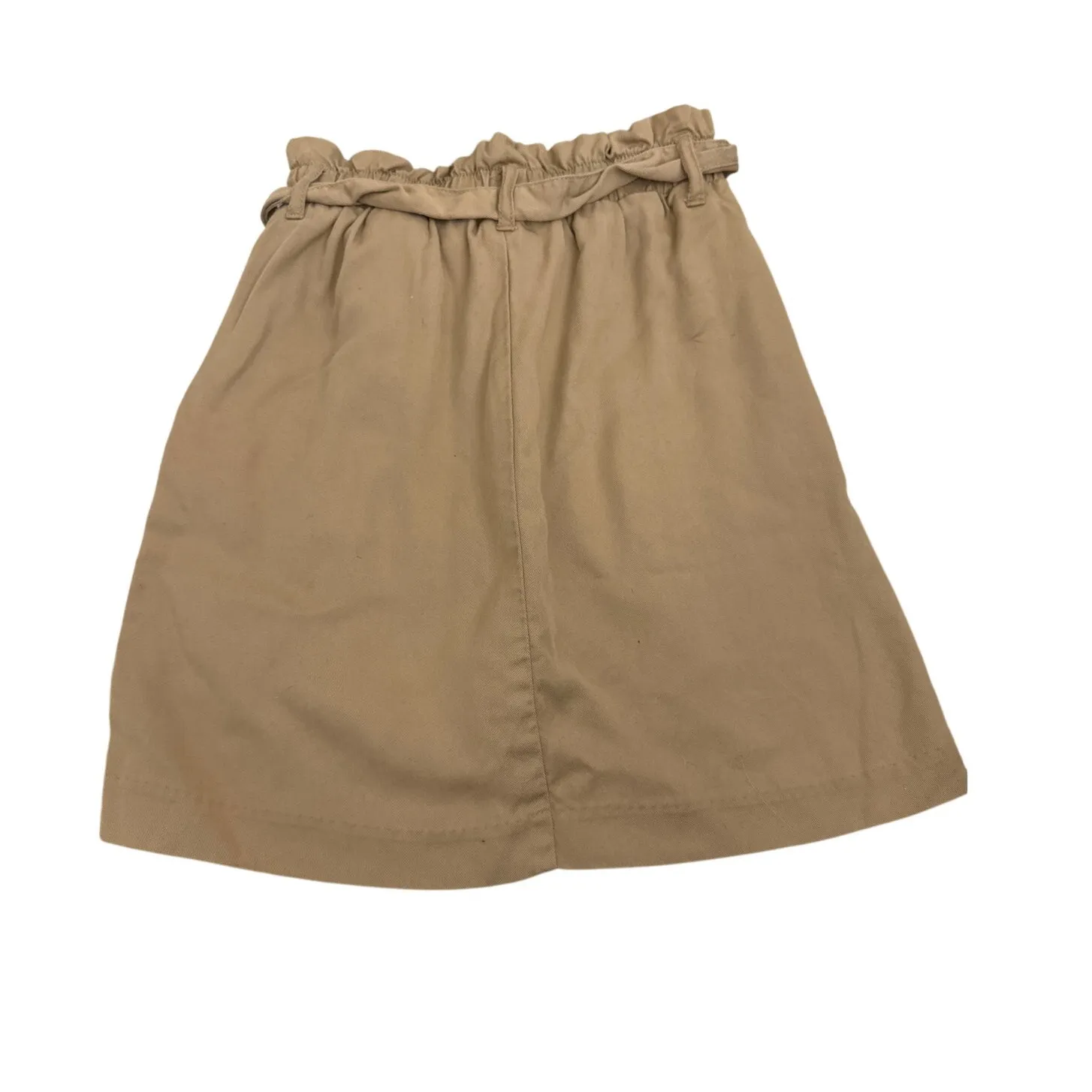 H&M Khaki Tie Waist Paper bag Belted Straight Casual Skirt Size Women's 2 - Image 2