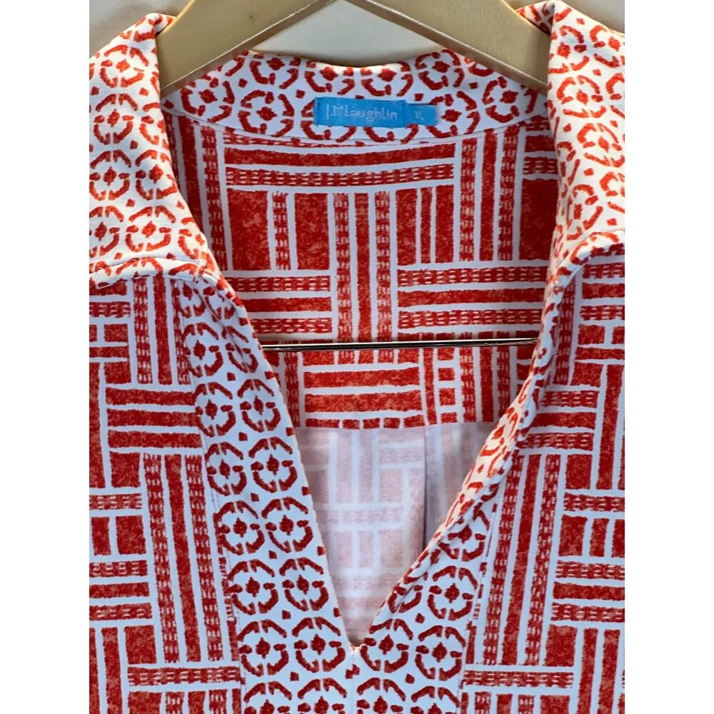 J. McLaughlin  Women’s Joanna Size XL Red Sleeveless Shirt Dress EUC - Image 4