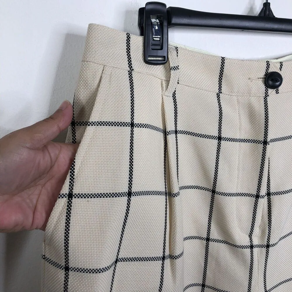 NEW rag & bone Women's 14 Ivy Plaid Windowpane Checks High Waist Cuffed Shorts - Image 5