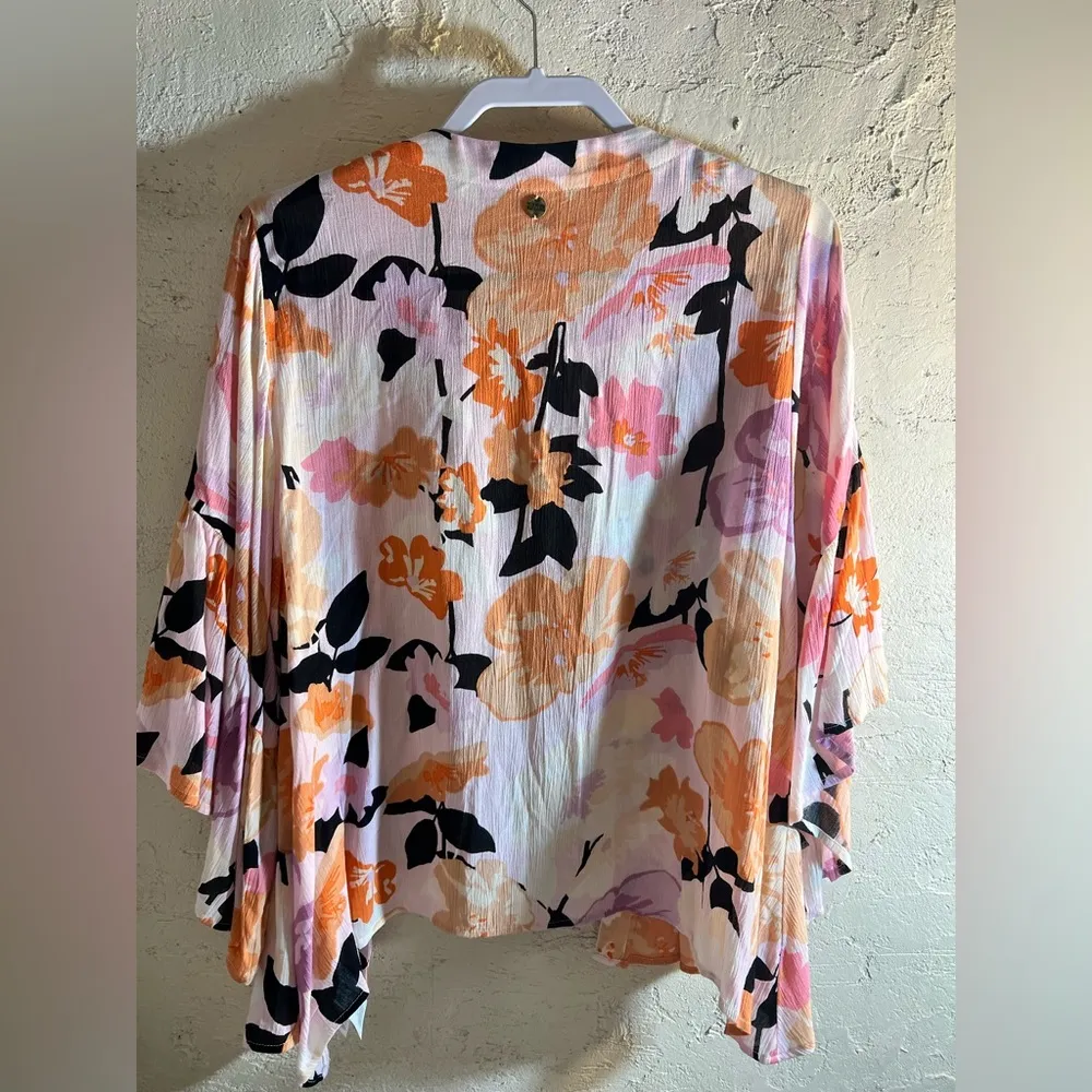 Rip Curl Women's Floral Kimono Top - Multicolor, vibrant colors,open front flowy - Image 6