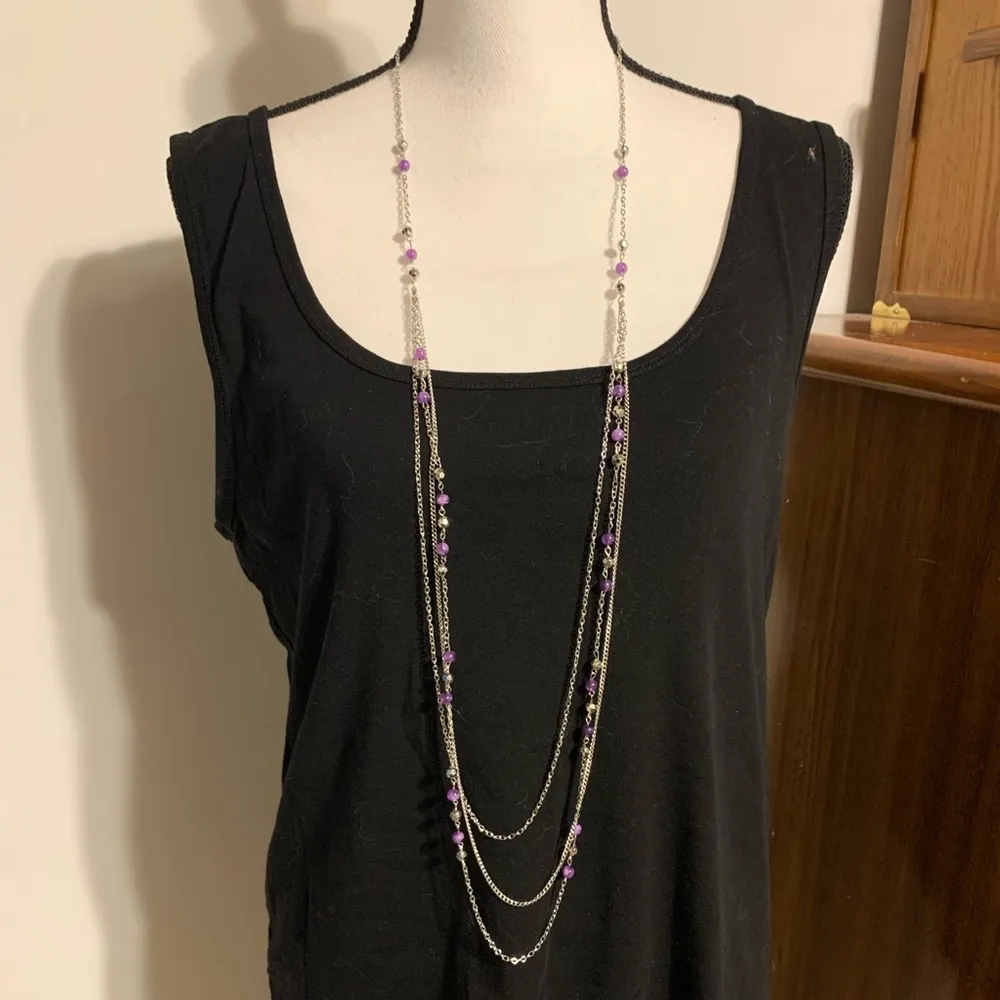 Paparazzi Purple Colorful Cadence Long Necklace Set - Image 3