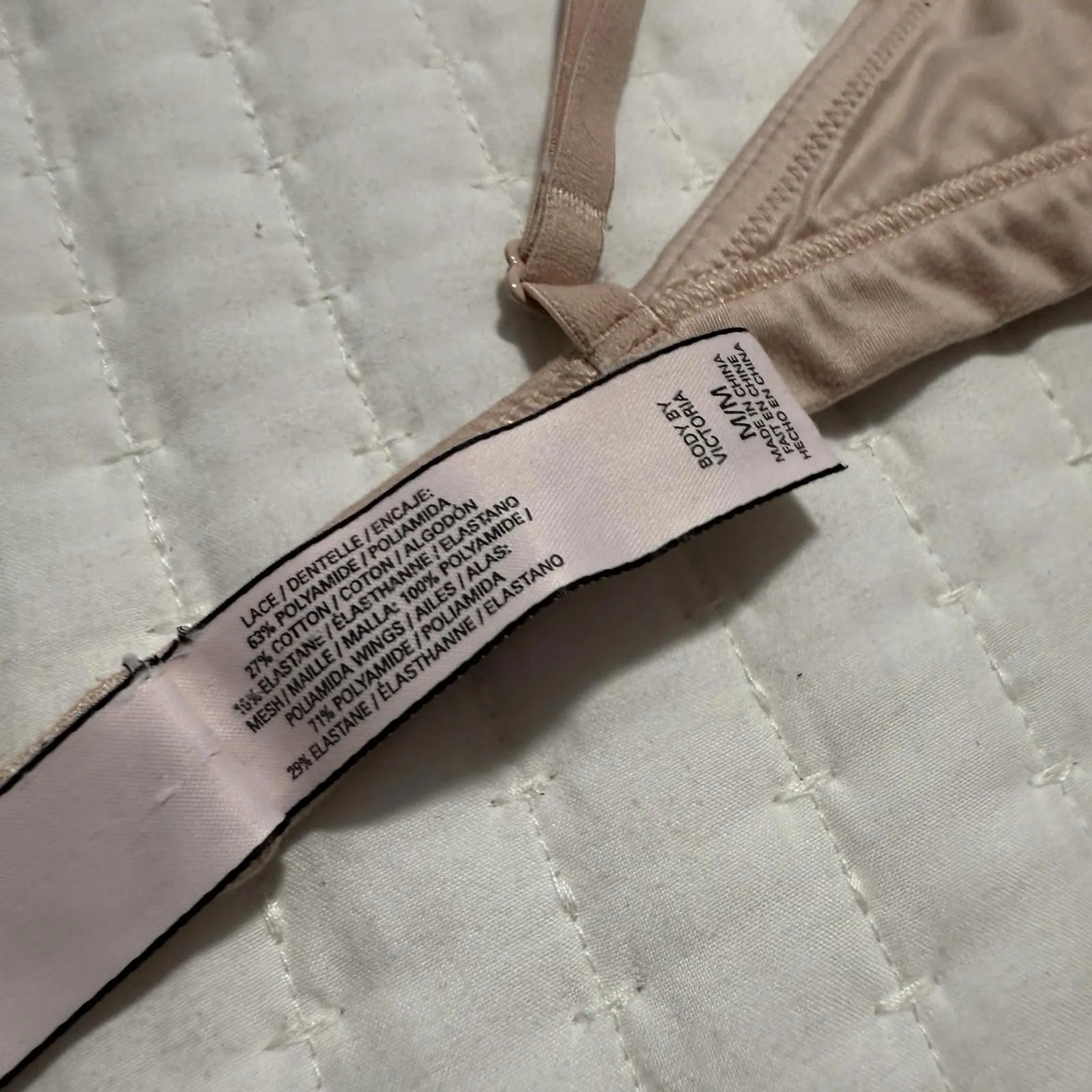 Victoria’s Secret Body By Victoria Pink Lace Mesh Unlined Bralette Bra M Medium - Image 6